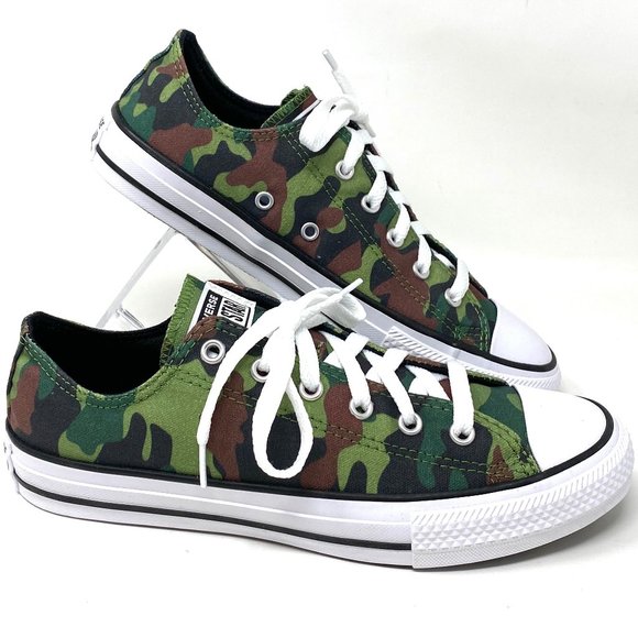 Converse Shoes - Converse Women's Size 670523F CTAS OX Green Camo Print Canvas Low Top Sneakers